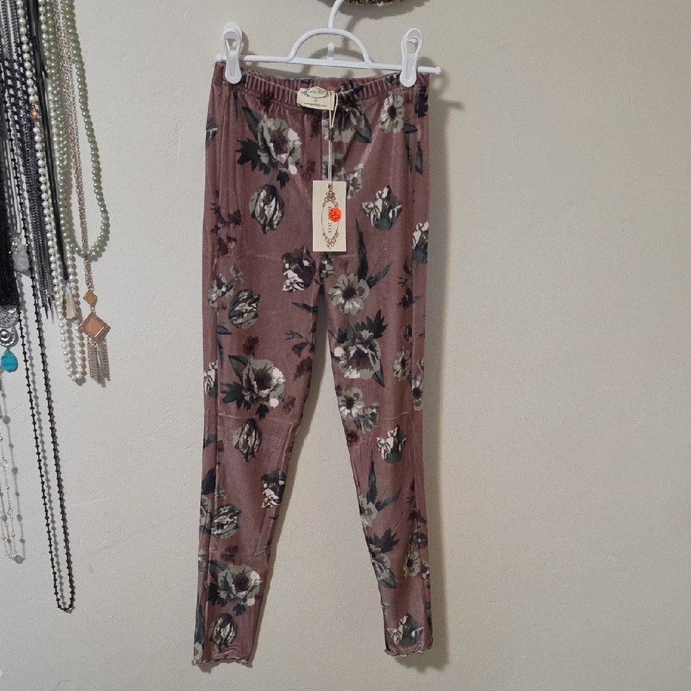 Joyfolie Floral Kids Leggings - Pink/Brown